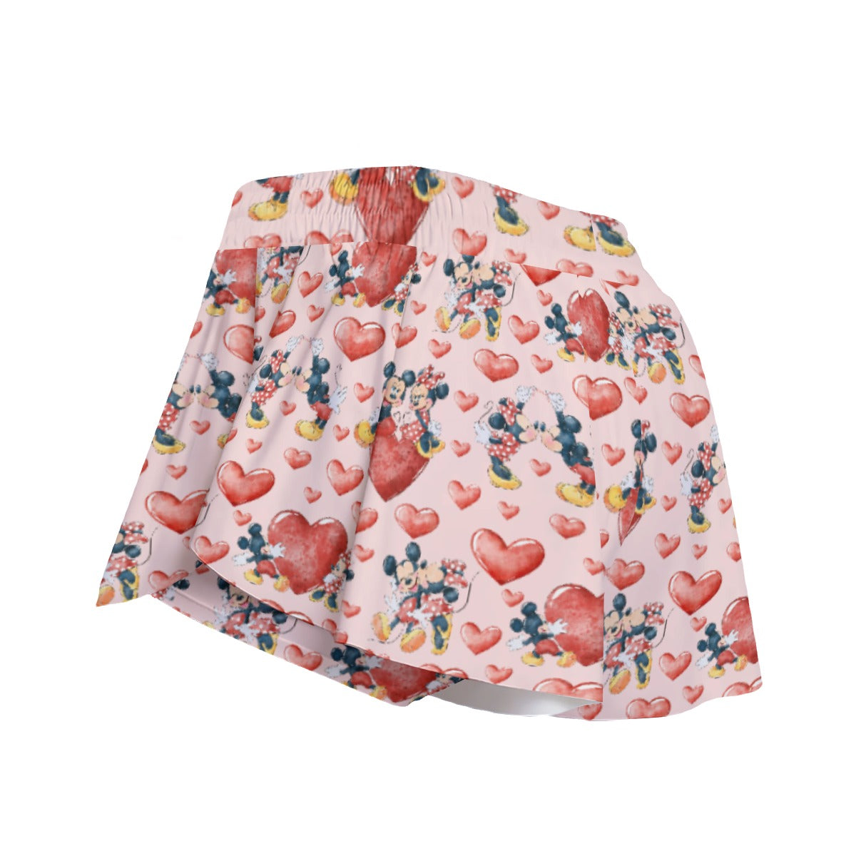 Valentine Mouse Couplennie - Women's Flowy Pocket Shorts