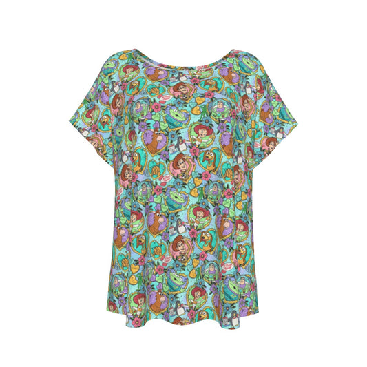 Tattoo Hearts Space Cowboys & Friends - Women’s Relaxed Fit Scoop Tee