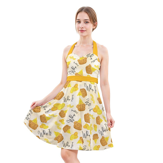 Pineapple Whip It! - Women's Halter Vintage Pocket Dress