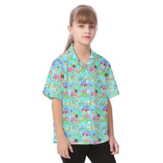 Tropical Island Paradise - Kid's Hawaiian Button Up Shirt
