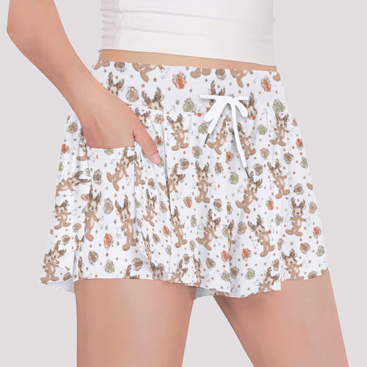 Reindeer Onesie Cheer - Girls’ Flowy Pocket Shorts