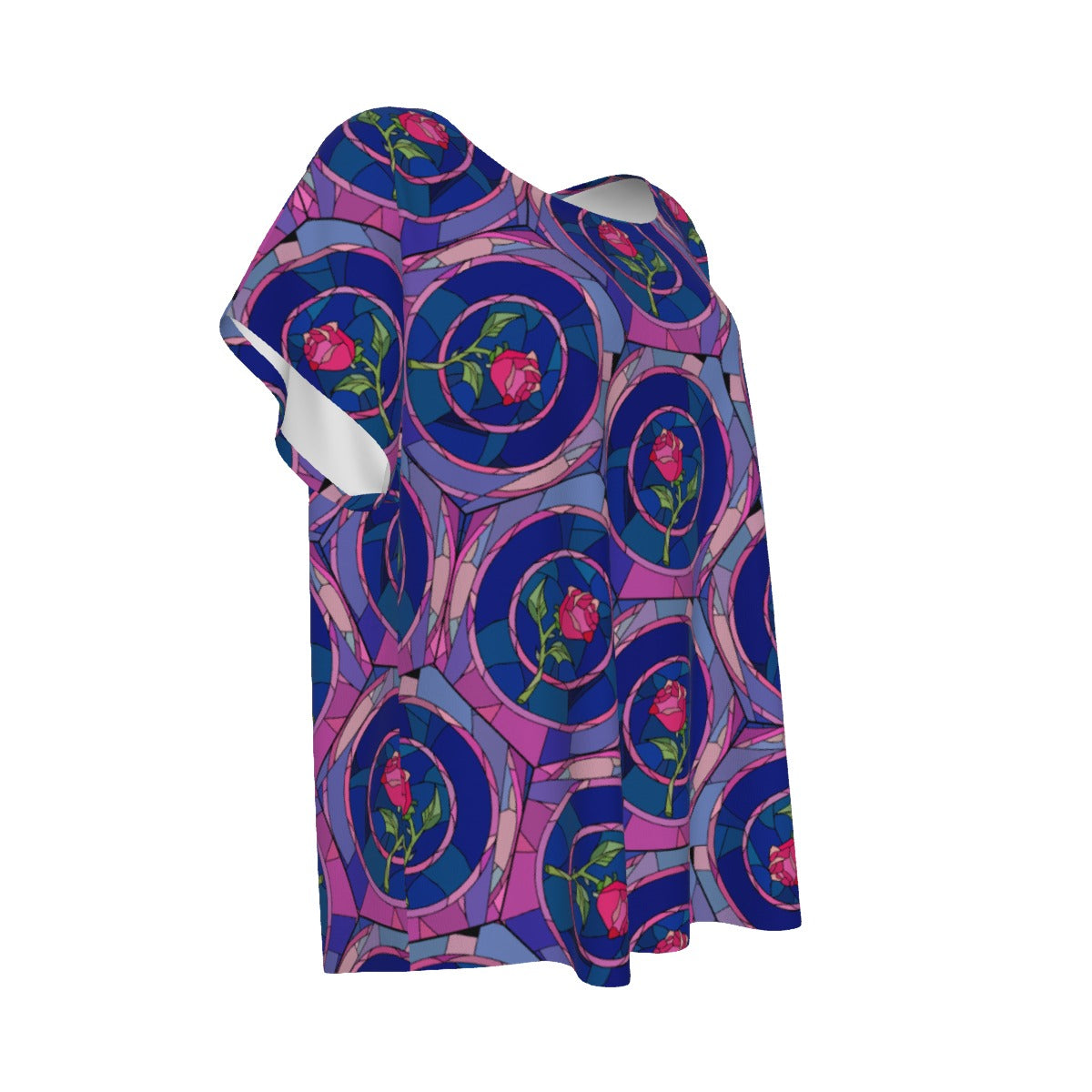 Enchanted Rose Stained Glass - Women’s Relaxed Fit Scoop Tee