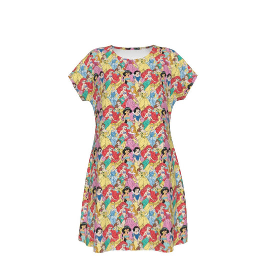 Royal Princess Sketches - Women's T-Shirt Dress