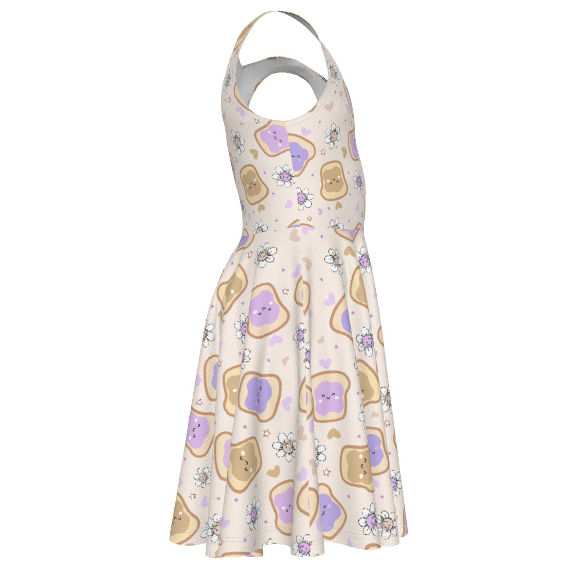 Kawaii Peanut Butter and Jelly Sandwiches - Kid's Sleeveless Skater Dress