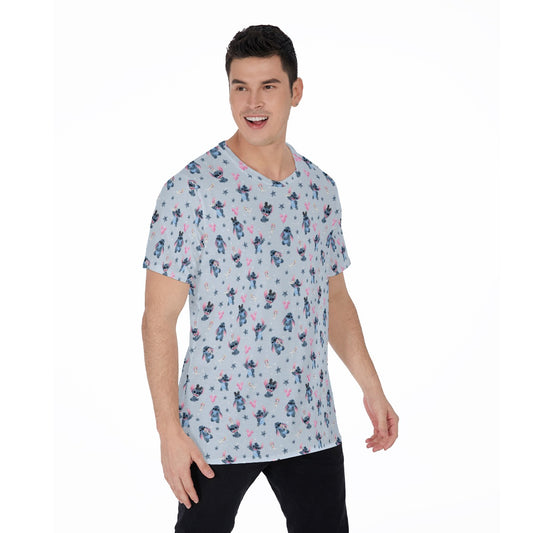 Happy Blue Alien - Men's Short Sleeve T-Shirt