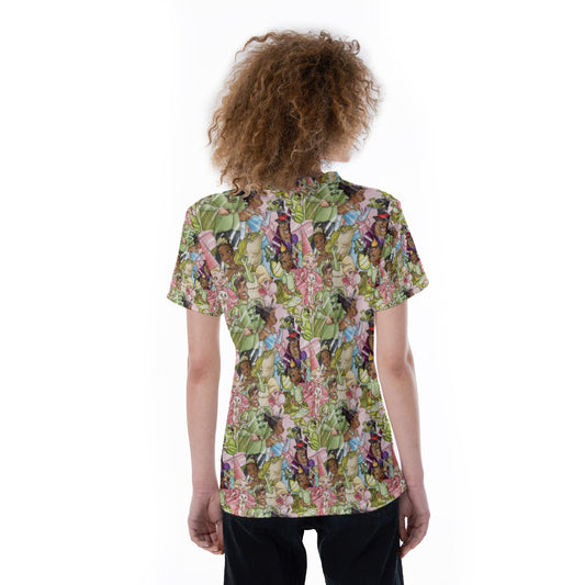 Bayou Royal Sketchched - Women's Short Sleeve V-Neck T-Shirt