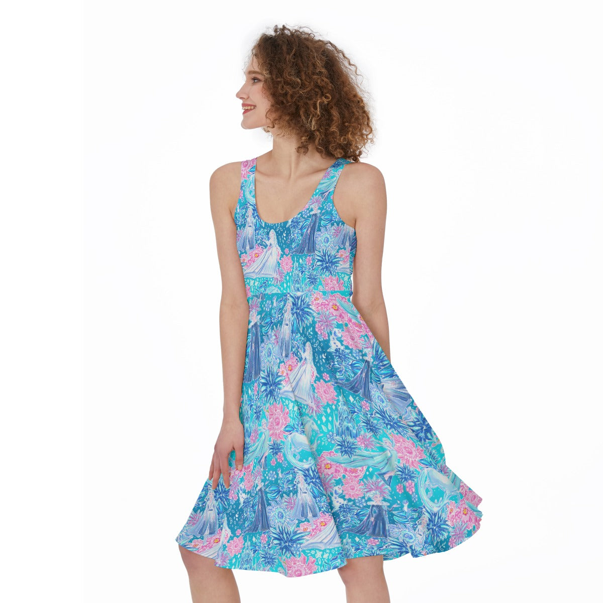 Ice Queen Frosted Florals - Pocket Midi Skater Dress