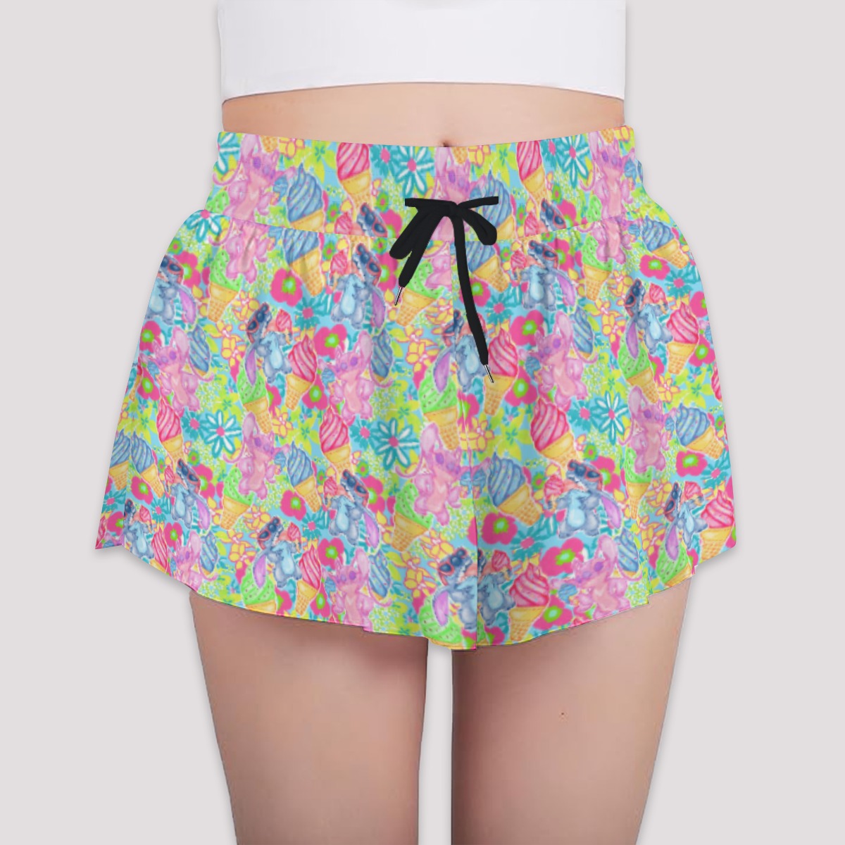 Neon Floral Summer Vibesngel - Girls’ Flowy Pocket Shorts