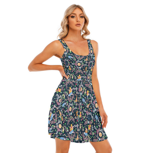 Garden Whimsy - Hundred Acre Blooms - Women's Sleeveless Pocket Skater Dress