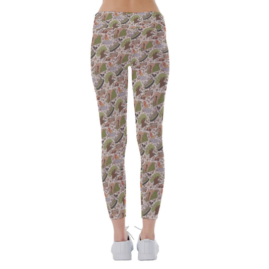 Hand Drawn Animal Kingdom - Women's Yoga Leggings