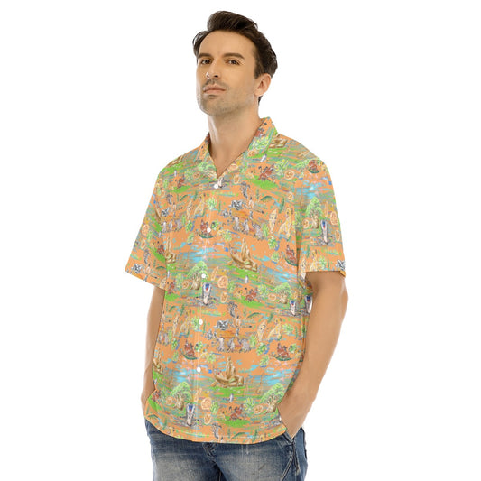 Simba’s Savanna Sunset - Men's Hawaiian Button Up Shirt