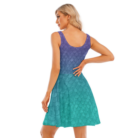 Dreamy Mermaid Scales - Women's Sleeveless Pocket Skater Dress