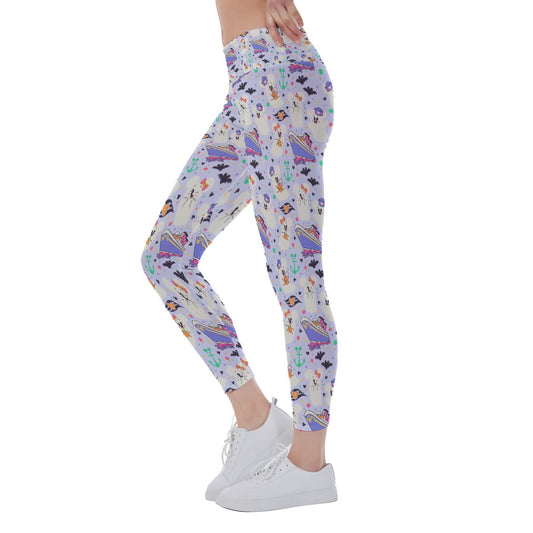 Spooky Sea Ghosts - Women's Yoga Leggings