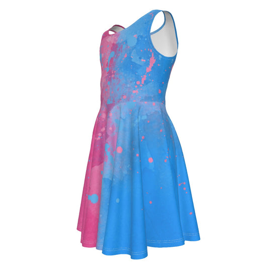 Pink or Blue Fairytale Dress- Kid's Sleeveless Skater Dress