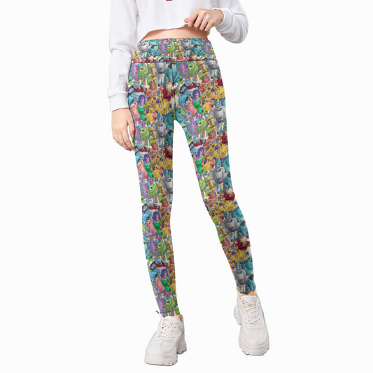 Monster Mayhem Sketched - Kid's Leggings