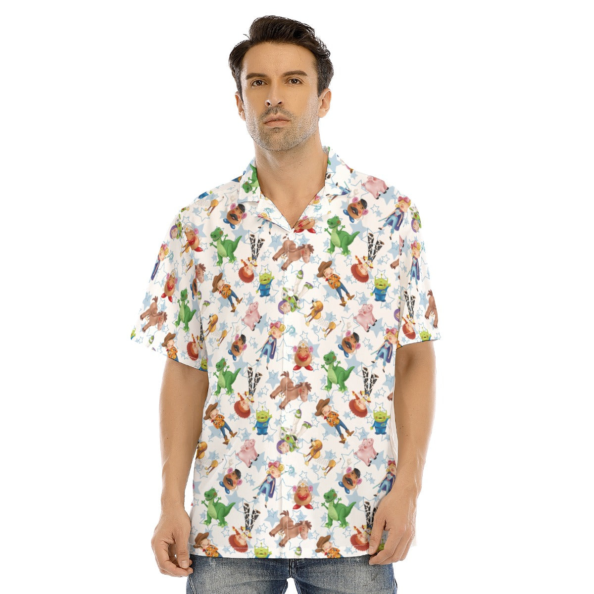 Playful Toy Friends - Men's Hawaiian Button Up Shirt