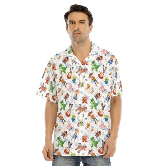 Playful Toy Friends - Men's Hawaiian Button Up Shirt