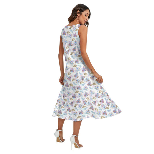 Watercolor Fairytale Fantasy - Women’s Diagonal Pocket Midi Dress