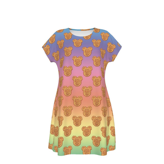Rainbow Mouse Waffles - Women's T-Shirt Dress