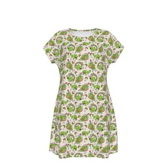Colorful Chameleon Splash - Women's T-Shirt Dress