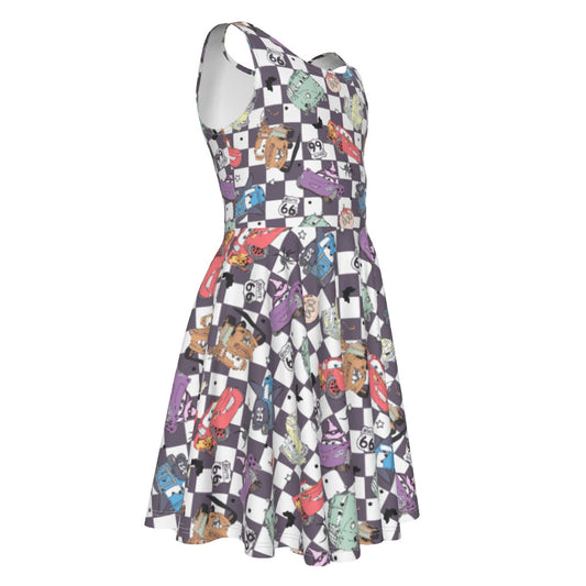 Halloween Racing Crew - Kid's Sleeveless Skater Dress
