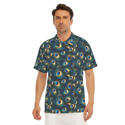 Animal Print - Peacock - Men's Polo Shirt