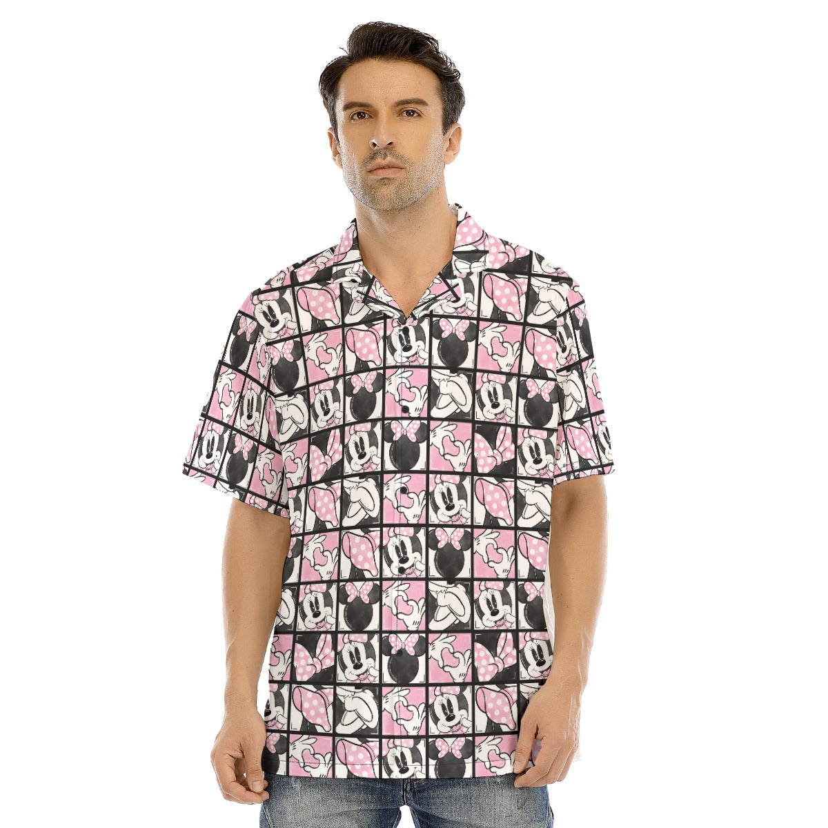 Mouse Bow Block Party - Men's Hawaiian Button Up Shirt