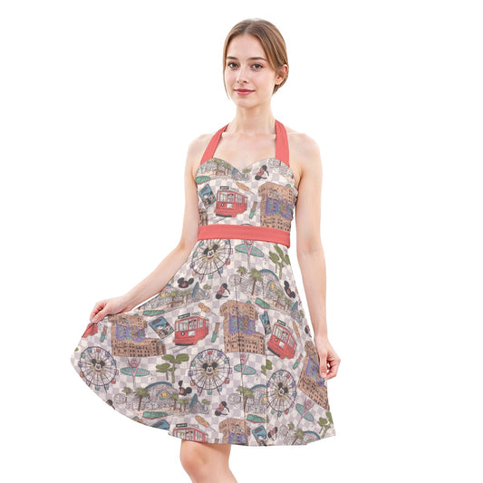 Original DCA - Women's Halter Vintage Pocket Dress
