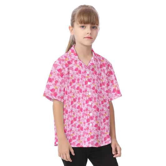 Fruitimals - Cherry Kittens - Kid's Hawaiian Button Up Shirt
