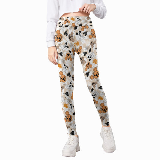 Checkered Halloween Ghosts & Pumpkins - Kid's Leggings