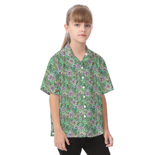 Fairytale Florals – Bayou Blooms - Kid's Hawaiian Button Up Shirt