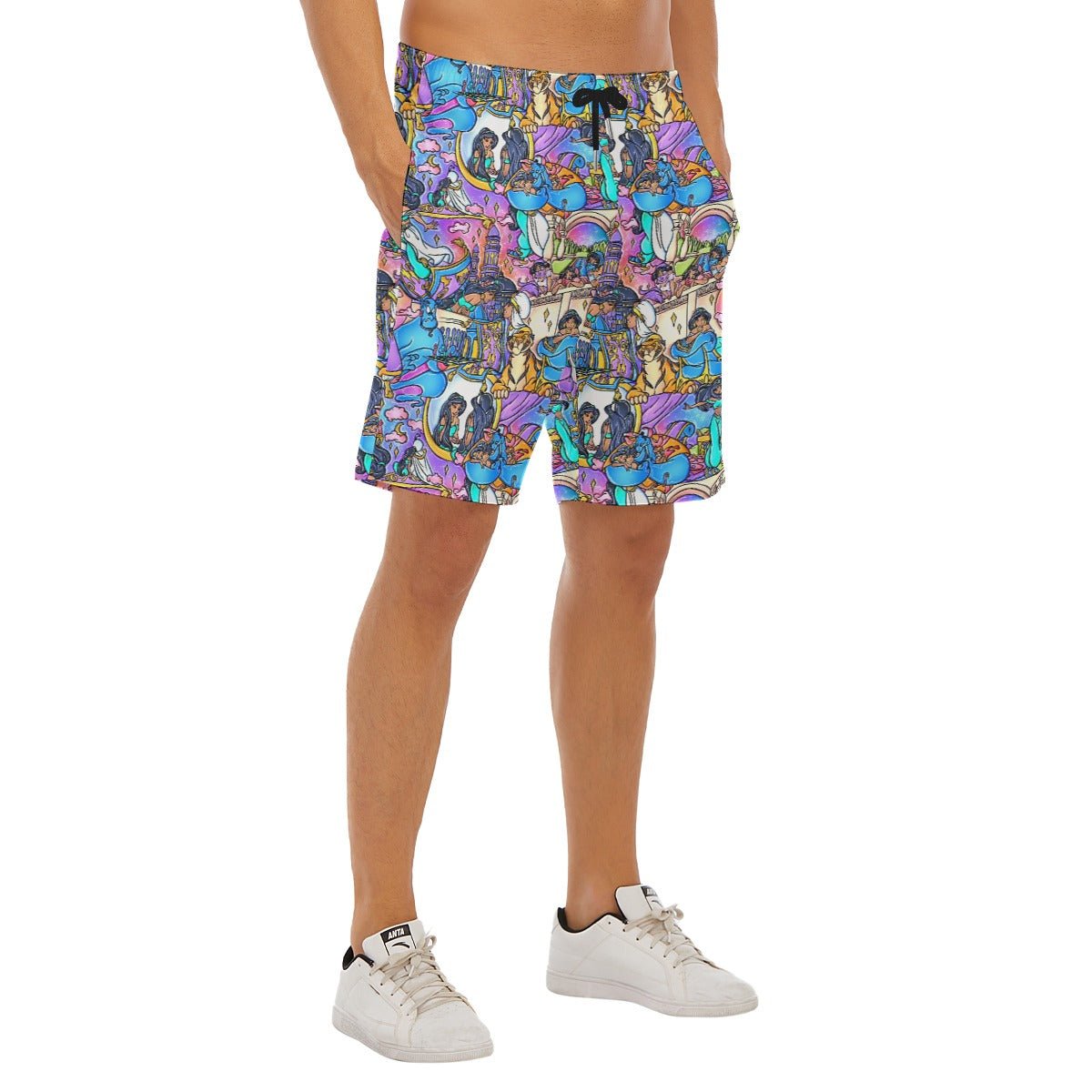 Magic Carpet Storybook Scenes - Men’s Pocket Beach Shorts