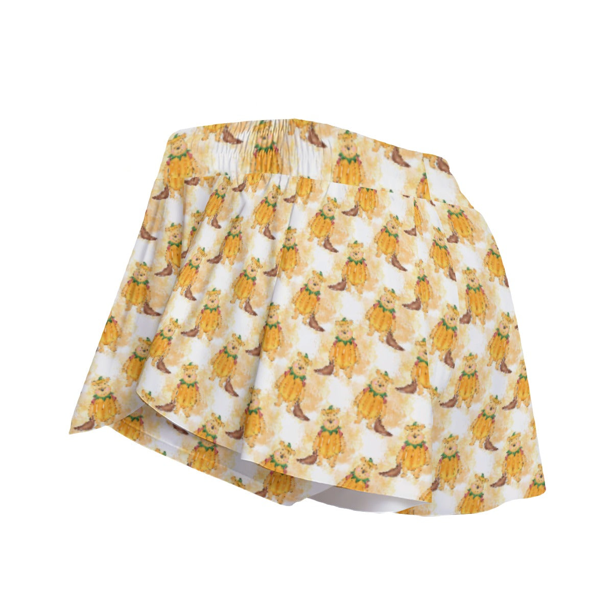 Pumpkin Bear Mischief - Women's Flowy Pocket Shorts