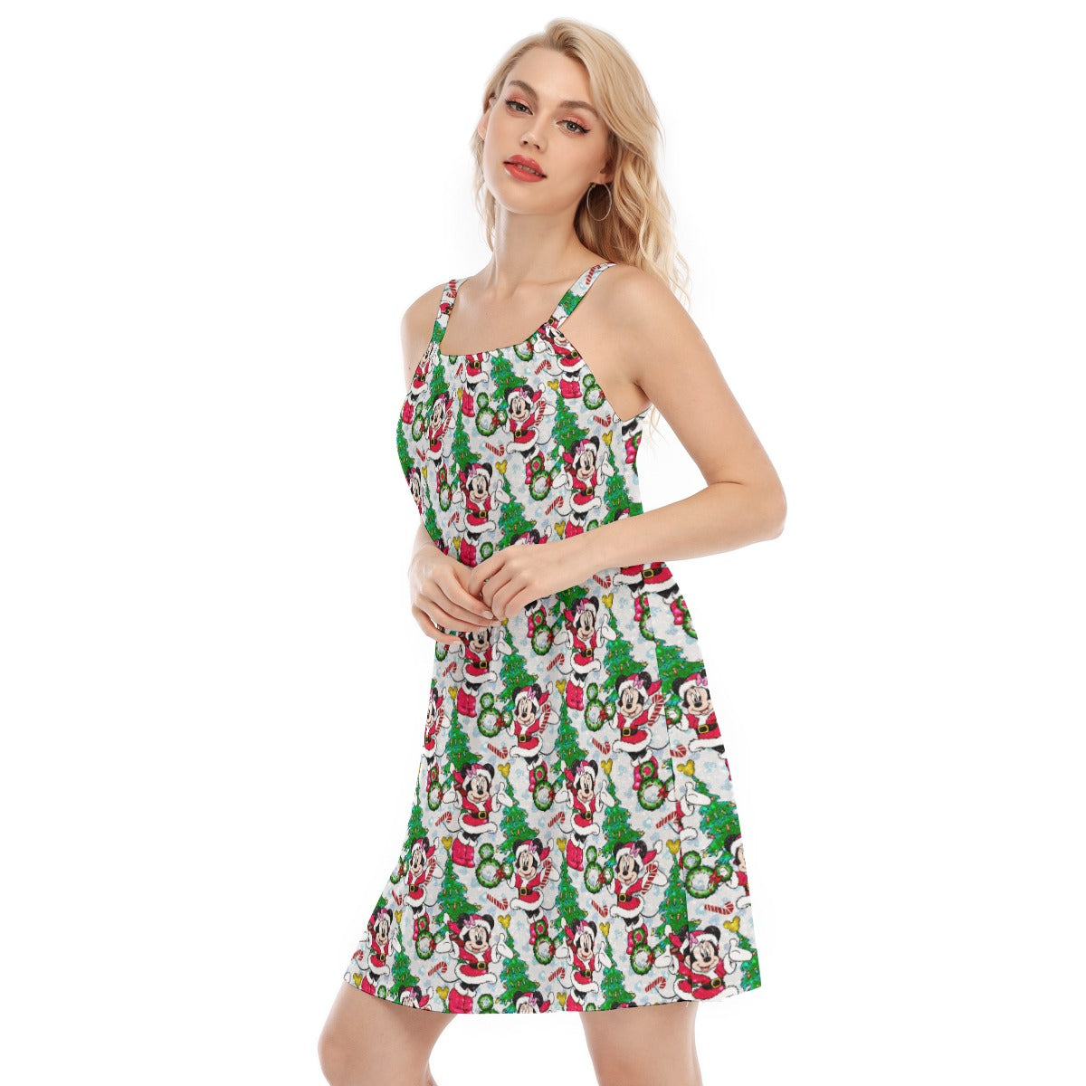 Santa Mouse with Sparkle - Women’s Adjustable Sundress