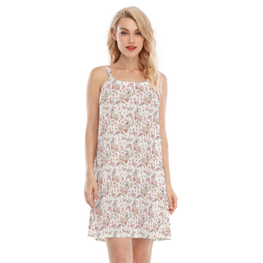 Woodland Bunny Cottagecore - Women’s Adjustable Sundress