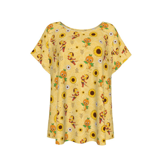 Cheerful Bee & Citrus Bird - Women’s Relaxed Fit Scoop Tee