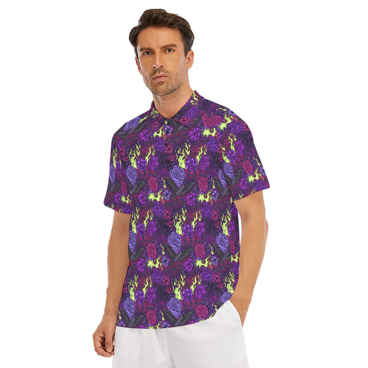 Fairytale Florals - Dark Enchantress - Men's Polo Shirt