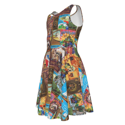Vintage Frontier Ride Posters- Kid's Sleeveless Skater Dress