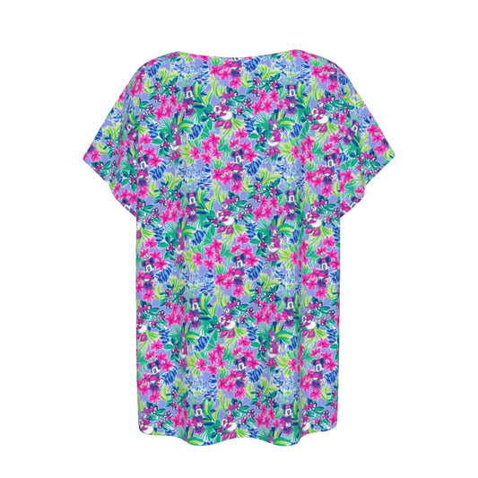 Bright Tropical Bliss - Island Mouse Duo - Women’s Relaxed Fit Scoop Tee