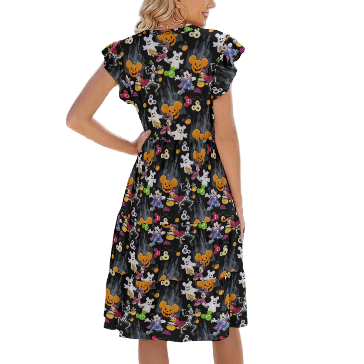 Mouse Gang Trick or Treat - Women's Tiered Pocket Midi Dress