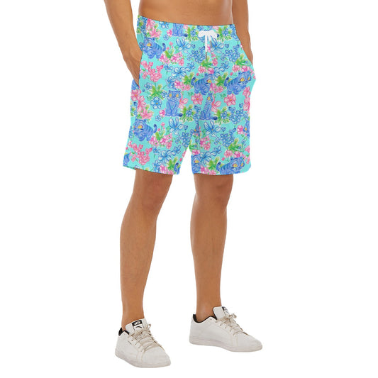 Derpy Tiger Blooms - Men’s Pocket Beach Shorts