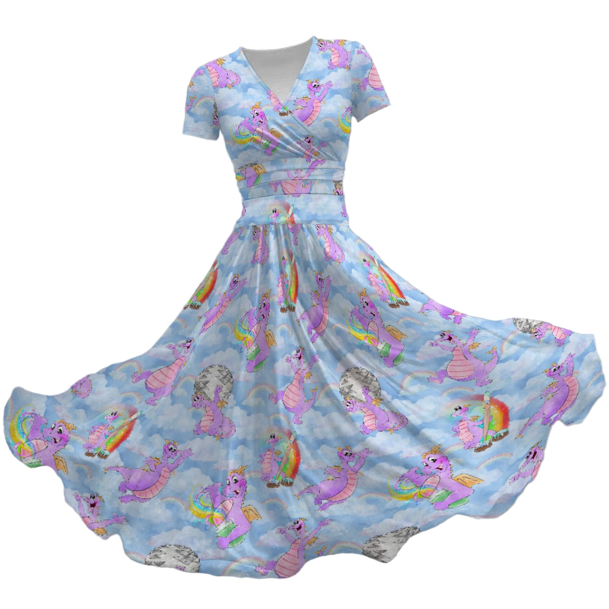 Imagine with Figment - Women's V-Neck Ruched Midi Dress