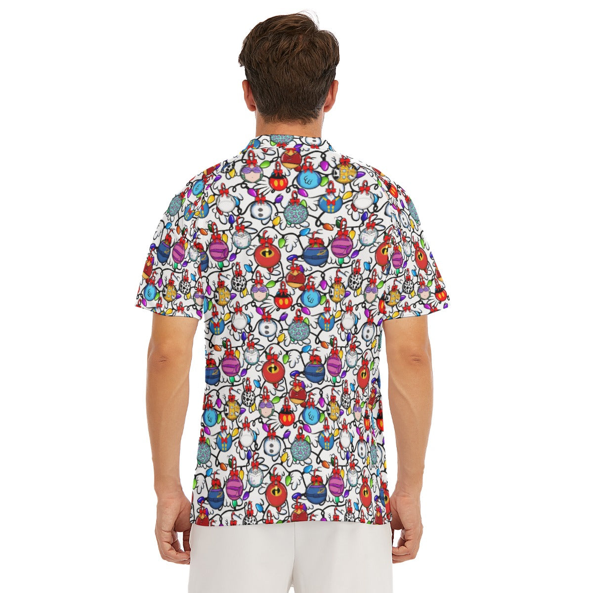 Festive Character Baubles on White - Men's Polo Shirt