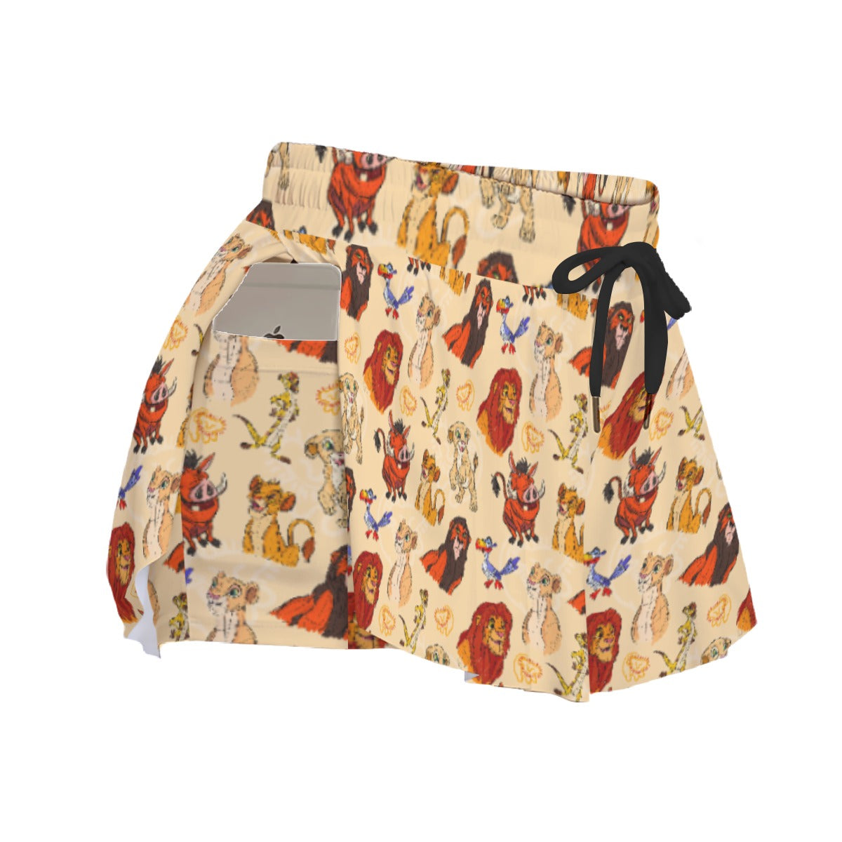 Sketched Savanna Friends - Women's Flowy Pocket Shorts