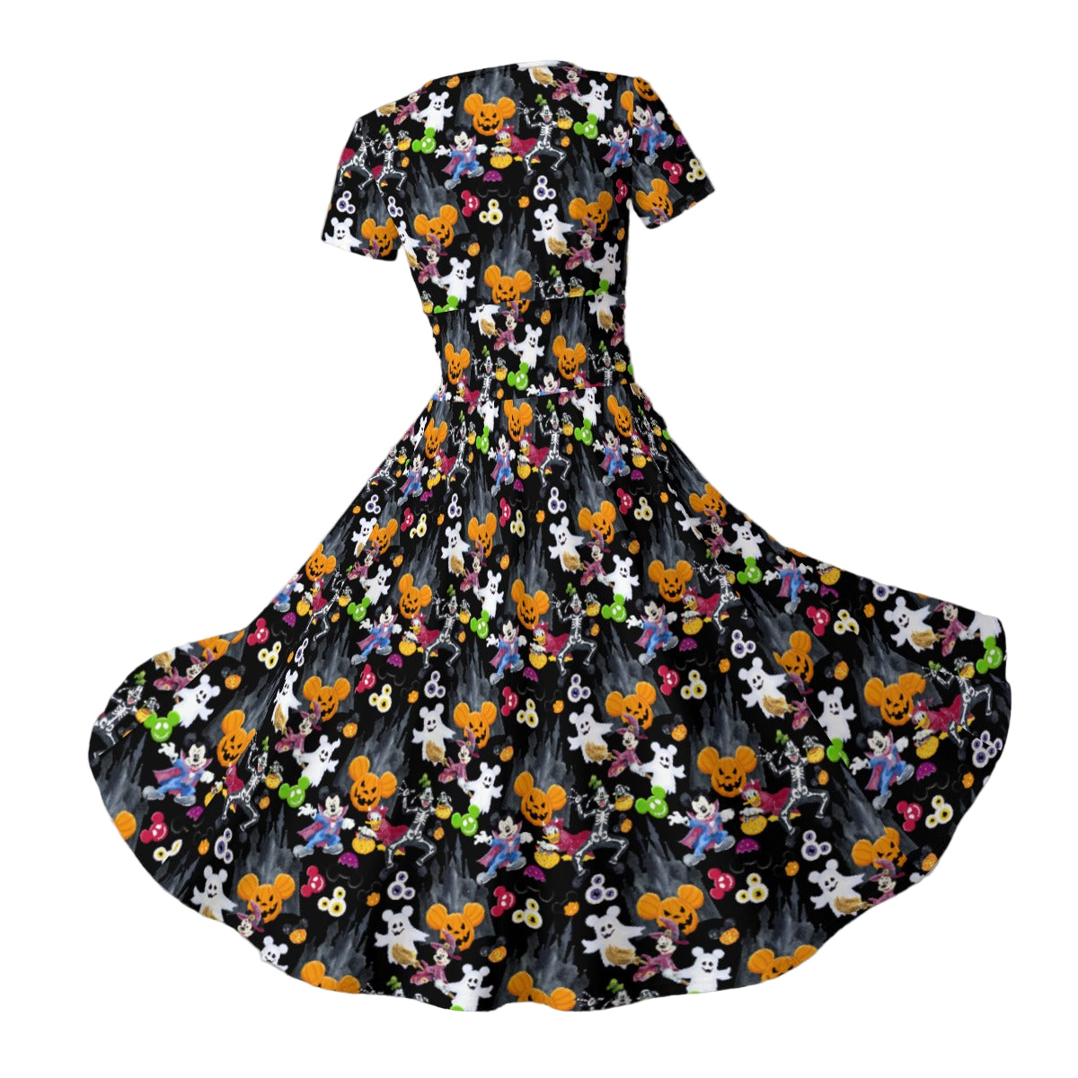 Mouse Gang Trick or Treat - Women's V-Neck Ruched Midi Dress