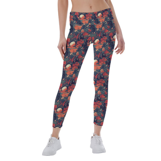 Tropical Dark Side Escape - Women's Yoga Leggings