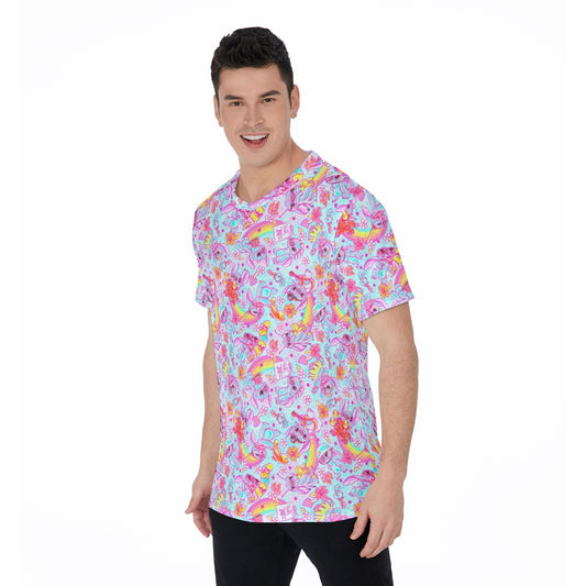 Neon Rainbow Mischief - Men's Short Sleeve T-Shirt
