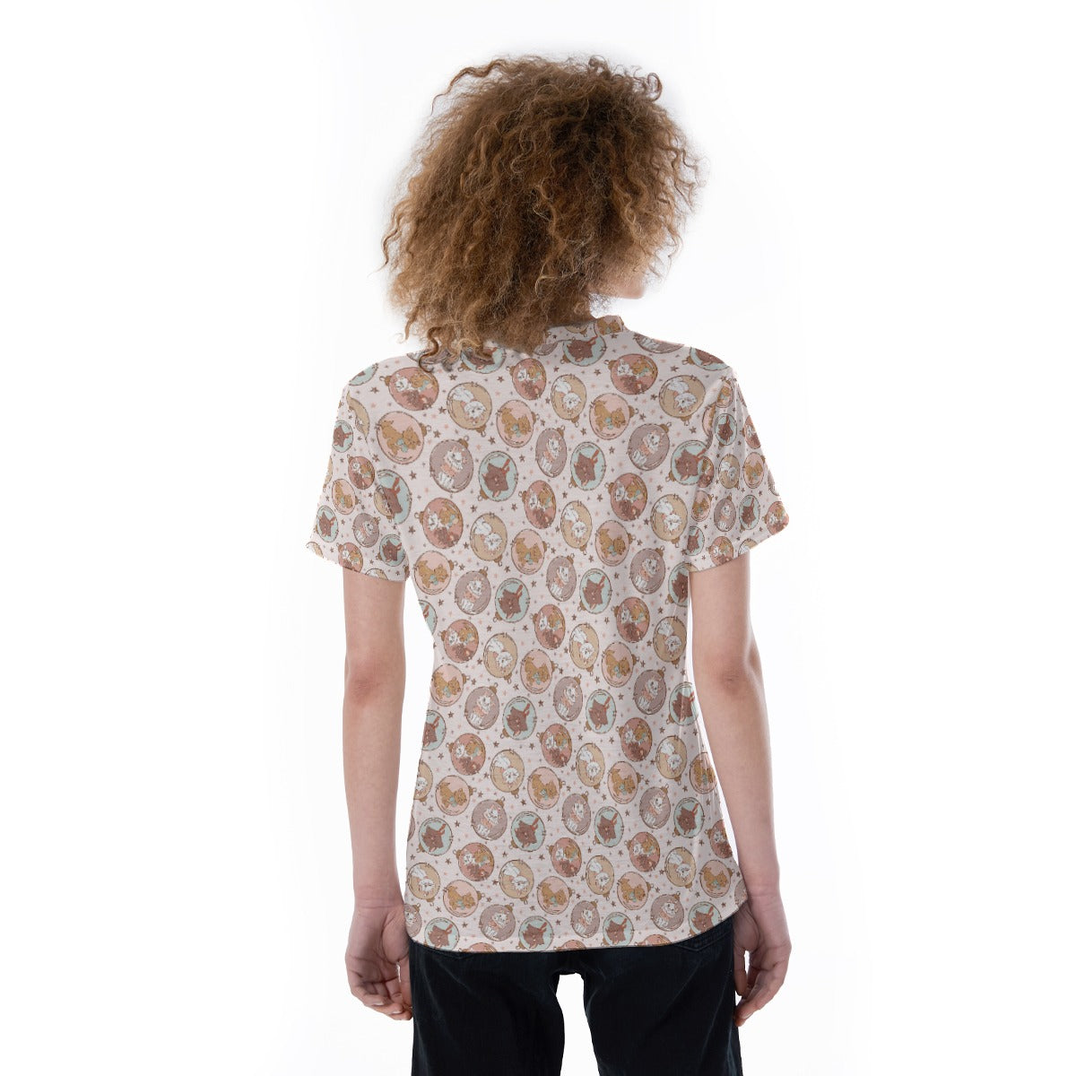 Festive Feline Baublescats - Women's Short Sleeve V-Neck T-Shirt