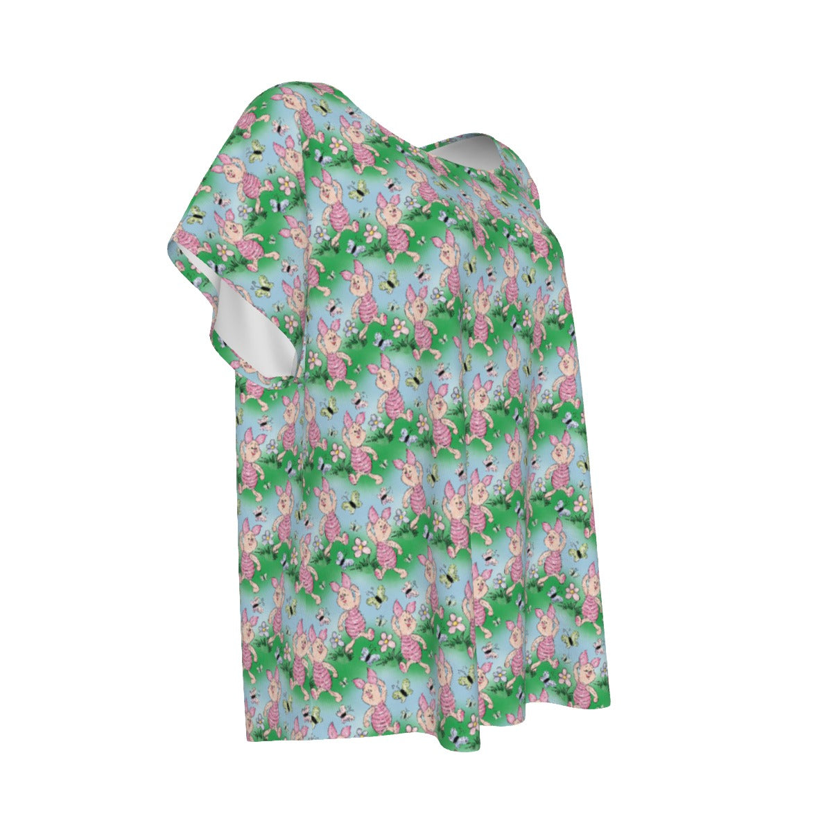 Sketched Shy Friend and Butterflies - Women’s Relaxed Fit Scoop Tee