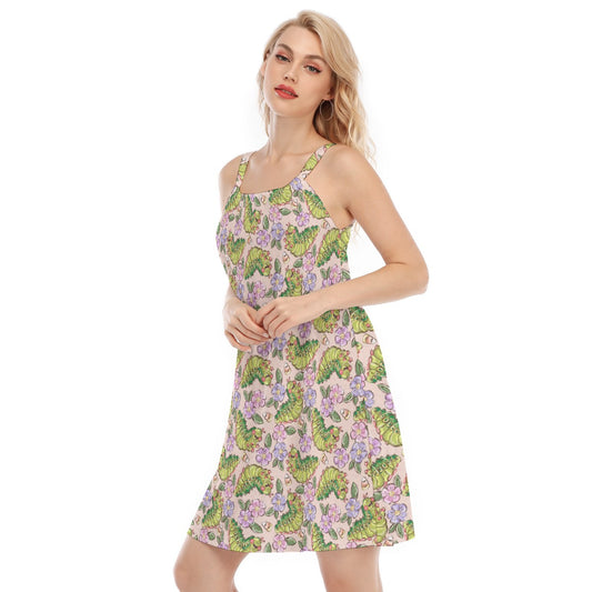 Cheerful Caterpillar Garden - Women’s Adjustable Sundress